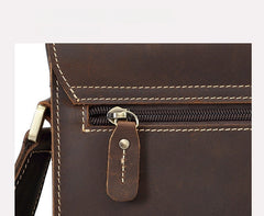 Brown Vertical Messenger Bag for Men 
