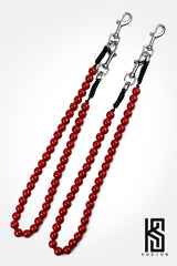Wooden Beaded Wallet Chain Ball Wallet Chain Red Wallet Chain for Women - iChainWallets