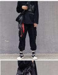 Red Paisley Bandana Pants Chain Kerchief Trousers Chain Biker Headscarf Jeans Chain Pants Chain