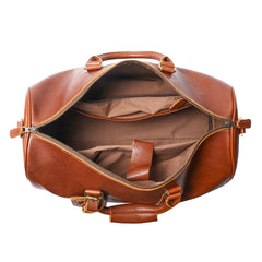 Dark Brown Weekend Bag Large Leather Weekender Bag for Men Long Weekend Shoulder Bag - iwalletsmen