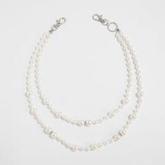 Fake Pearl Wallet Chain for Women Wallet Chain Beaded Double Wallet Chain - iChainWallets