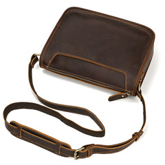 Dark Brown  Mens Italian Messenger Bags Leather - iwalletsmen