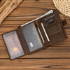 Dark Brown Leather Vertical Wallet with Buckle Mens Wallets Leather Vertical Bifold Wallet - iwalletsmen