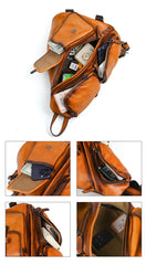 Leather Large Sling Backpack - Side Pocket