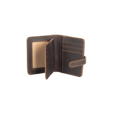 Leather Vertical Wallet with Buckle Mens Wallets Leather Vertical Bifold Wallet - iwalletsmen
