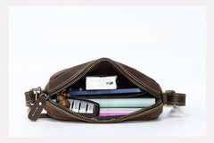 Brown Small Italian Leather Crossbody Bag - iwalletsmen