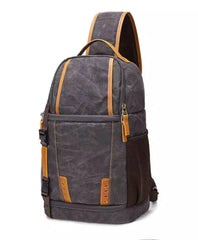 Sling Bag for Big Man - Waxed Canvas Large Sling Backpack - Large Canvas Sling Bag