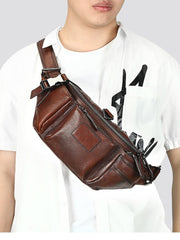 Mens Leather Sling Waist Bag - iwalletsmen