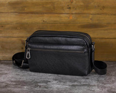 Small Italian Leather Crossbody Bag Mens Black Leather Crossbody Bag - iwalletsmen
