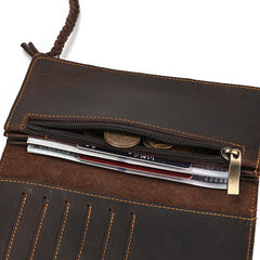 Brown Biker Chain Wallet with Briaded Leather Wallet Chain - iwalletsmen