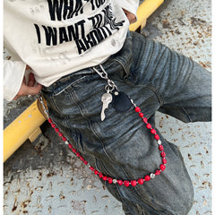 Red Skull Head Wallet Chain 