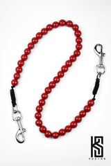 Wooden Ball Wallet Chain Red Wallet Chain for Women - iChainWallets