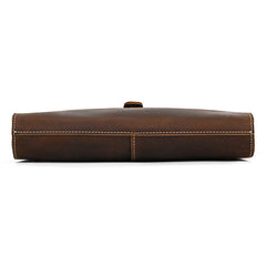 Brown Leather Clutch with Shoulder Strap - iwalletsmen