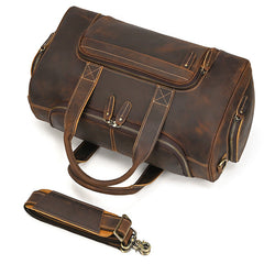 Small Leather Weekender Bag for Men 