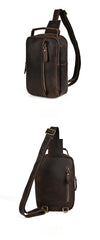 Brown Full Grain Leather Sling Bag - iwalletsmen