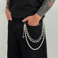 Mens Gold Beaded Wallet Chain - iChainWallets