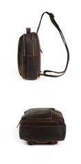 Brown Full Grain Leather Sling Bag - iwalletsmen