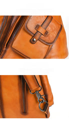 Leather Large Sling Backpack - Material Texture