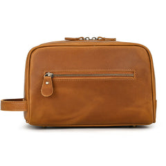 Full Grain Leather Toiletry Bag Brown Men's Leather Toiletry Bag - iwalletsmen