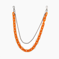 Cute Jeans Chain Silver Colorful Double Layers Resin Light Wallet Chains Panties Chain For Men