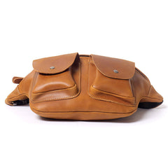Large Leather Waist Bag Brown Leather Waist Bag - iwalletsmen