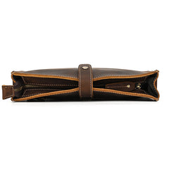 Brown Leather Clutch with Shoulder Strap - iwalletsmen