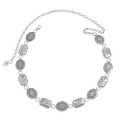 Floral Belt Chain Men's Belt with Chain 
