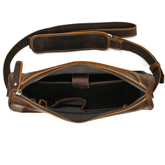 Dark Brown Vintage Leather Messenger Bag 