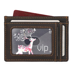 Brown Leather Magnetic Money Clip Wallet Card Holder wallet with Money Clip - iwalletsmen