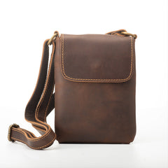 Brown Leather Crossbody Phone Purse for Men 