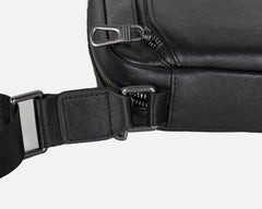 Mens Black Leather Crossbody Bag - iwalletsmen
