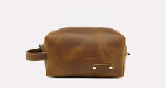 Brown Leather Toiletry Bag Men's Brown Leather Toiletry Bag Full Grain Leather Toiletry Bag - iwalletsmen