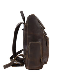Dark Brown Leather Backpack for 15 inch Laptop for Men - iwalletsmen