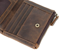 Mens Wallet with Coin Purse Billfold Leather Billfold with Coin Pocket - iwalletsmen