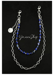 Womens White Stone Wallet Chain Double Wallet Chain - iChainWallets