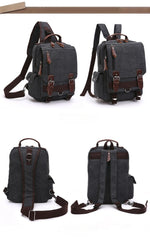 Black Sling Bag for Big Man –  Convertible Canvas Large Sling Backpack – Large Canvas Sling Bag for Big Guys