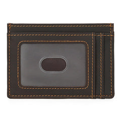 Brown Leather Magnetic Money Clip Wallet Card Holder wallet with Money Clip - iwalletsmen