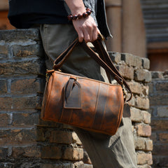 Mens Barrel Leather Bag 