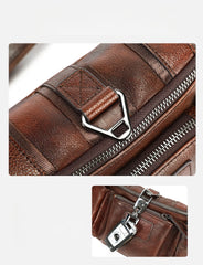 Brown Leather Sling Bag Waist Bag for Men Mens Leather Sling Waist Bag - iwalletsmen