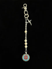 White Ball Wallet Chain Long Ball Wallet Chains for Women Beaded Wallet Chain