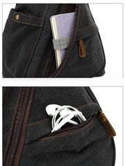 Large Canvas Sling Bag for Big Guys - Shoulder Strap