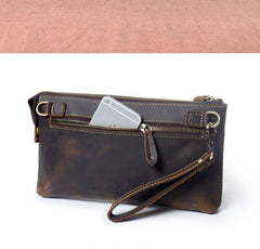 Crossbody Clutch Bag Mens Leather Crossbody Bag Clutch Vintage Shoulder Clutch Bag - iwalletsmen