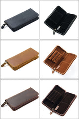 Brown Leather Fountain Pen Case Luxury Leather Pen Case - iwalletsmen