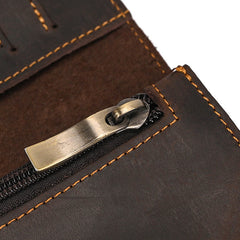 Brown Chain Wallet with Briaded Leather Wallet Chain - iwalletsmen