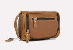 Brown Leather Toiletry Bag Men's Leather Toiletry Bag - iwalletsmen