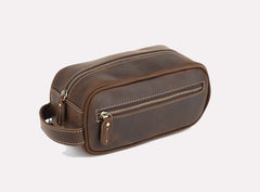 Brown Leather Toiletry Bag Men's Leather Toiletry Bag Full Grain Leather Toiletry Bag - iwalletsmen