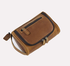 Brown  Men's Leather Toiletry Bag - iwalletsmen