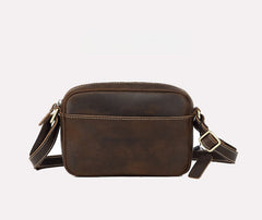  Brown Small Italian Leather Crossbody Bag - iwalletsmen