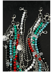 White Beaded Wallet Chain 