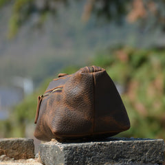Brown Leather Toiletry Bag Full Grain Leather Toiletry Bag Vintage Mens Toiletry Bag - iwalletsmen